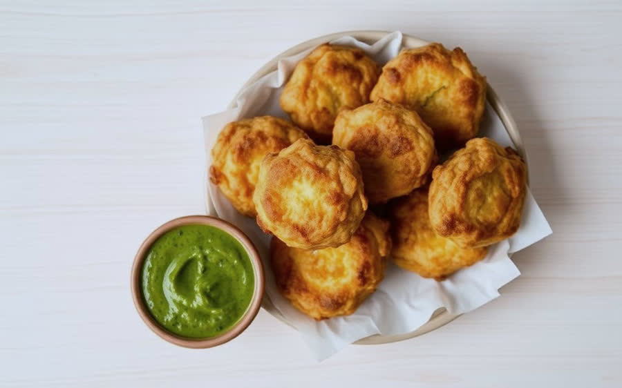 Bhajia za viazi na chatni